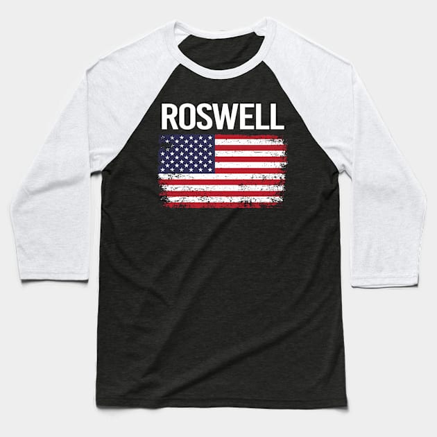 The American Flag Roswell Baseball T-Shirt by flaskoverhand